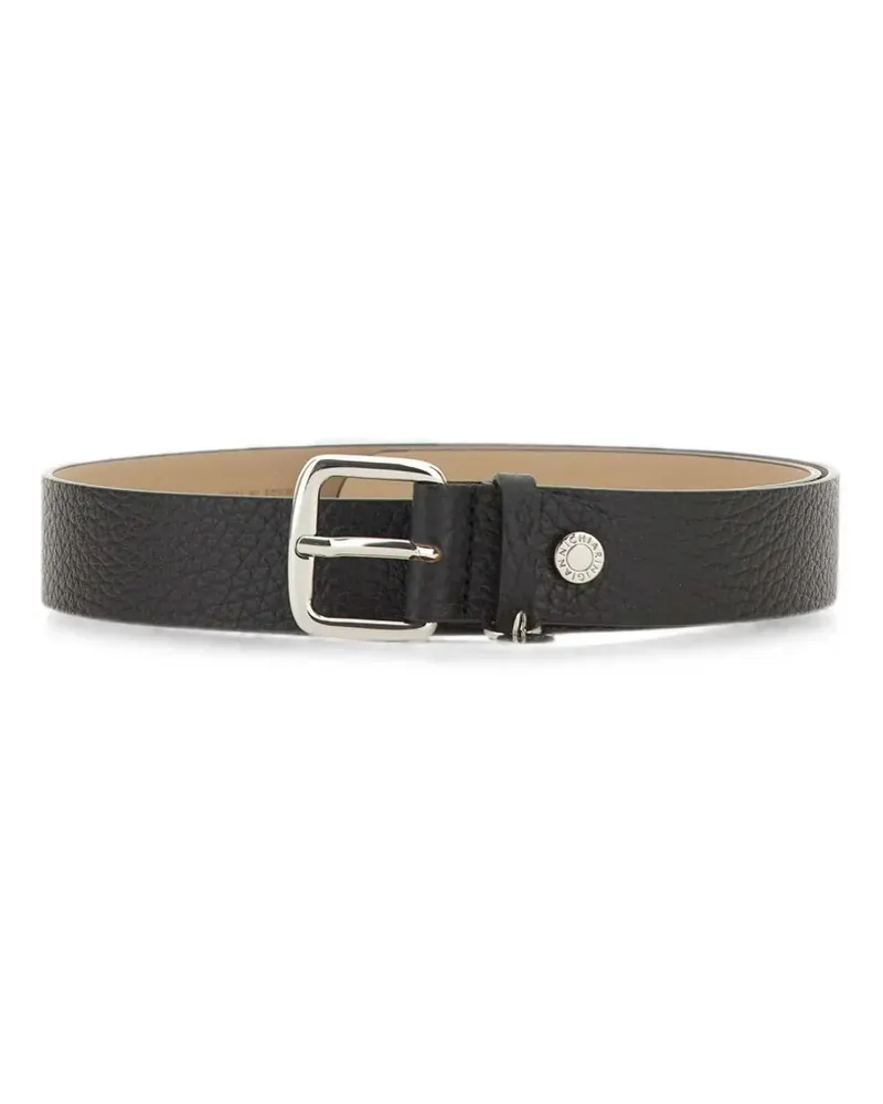 Gianni Chiarini logo-charm grained calf leather belt - Schwarz Schwarz