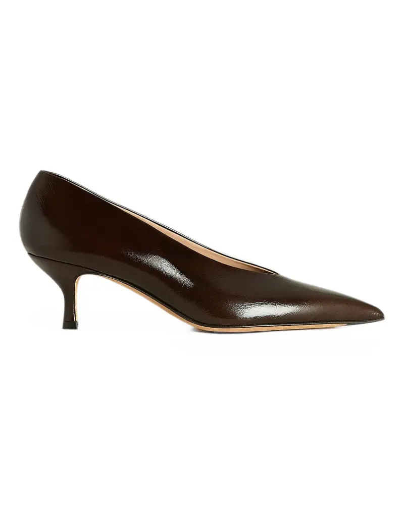 Kiton Tief ausgeschnittene spitze Pumps aus Kalbsleder - Braun Braun
