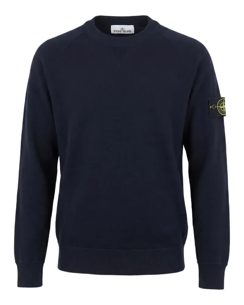 Stone Island logo-patch raglan-sleeve sweater - Blau Blau