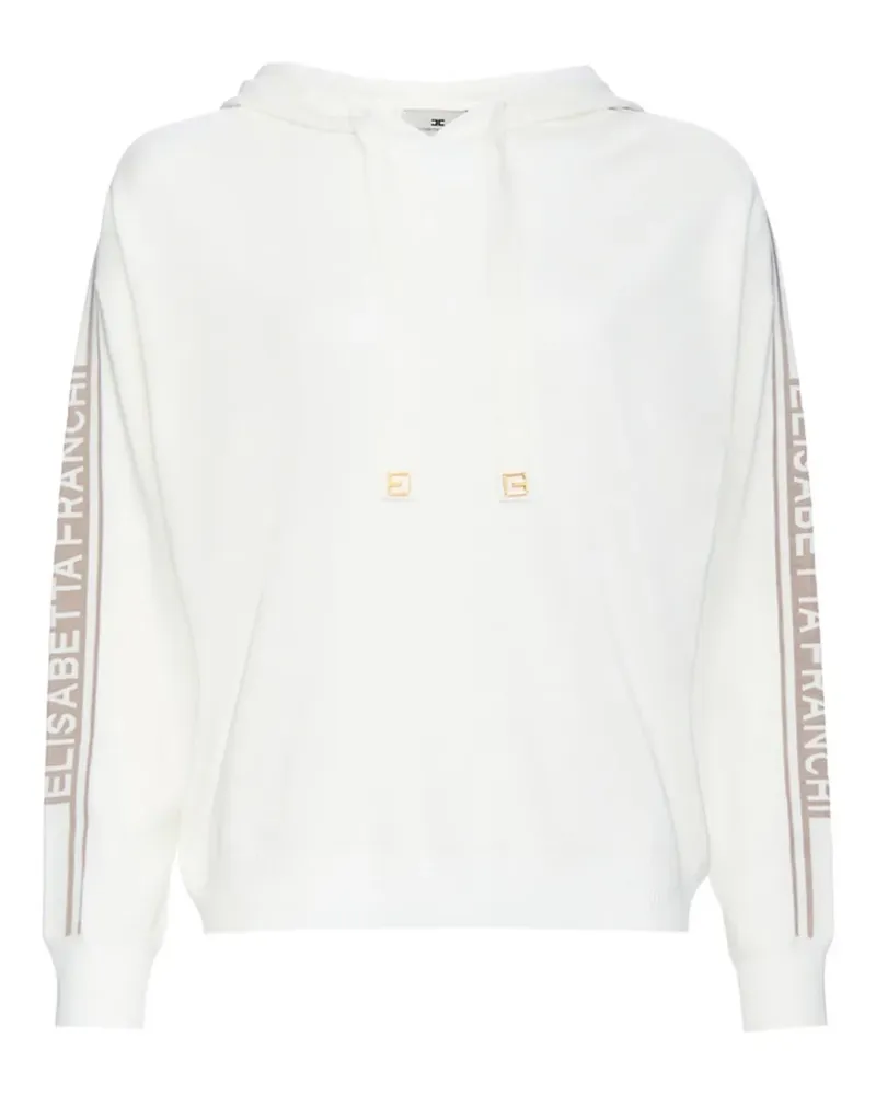 Elisabetta Franchi Gestreifter Hoodie - Weiß Weiß