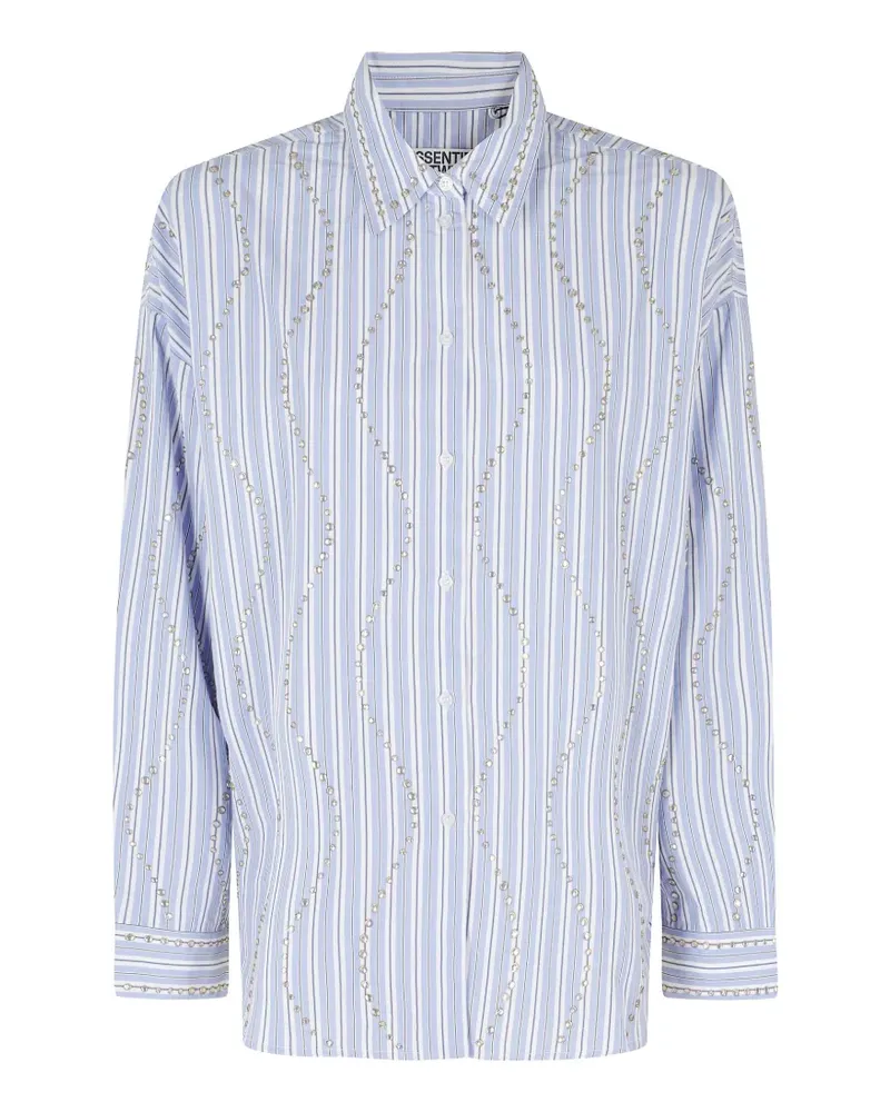 Essentiel Gestreiftes Hemd mit Verzierung - Blau Blau