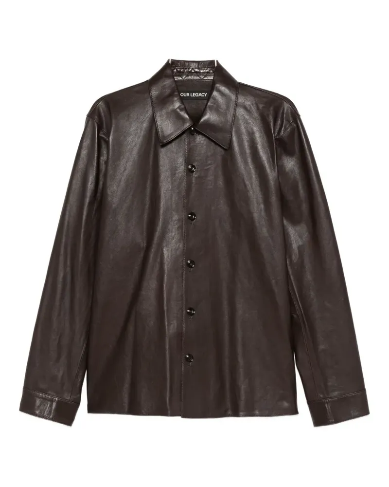 Our Legacy leather shirt jacket - Braun Braun