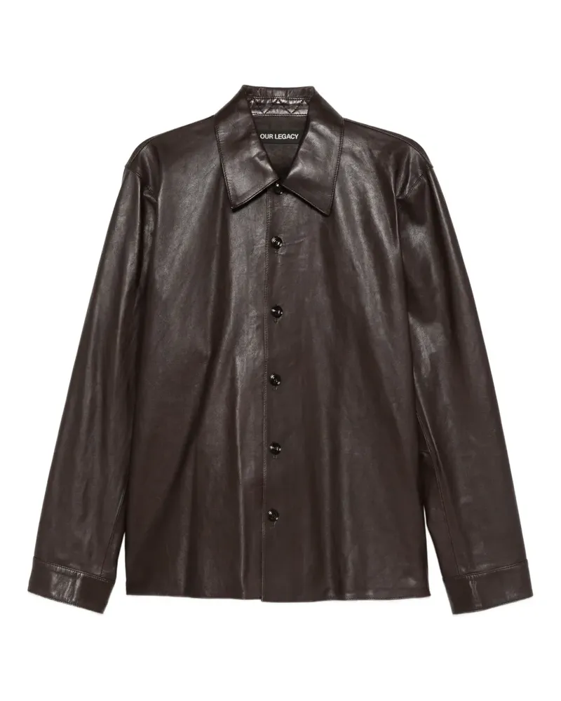 Our Legacy Hemdjacke aus Leder - Braun Braun