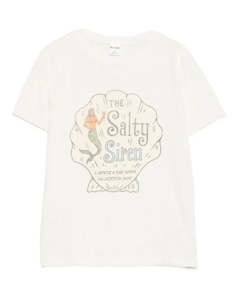 RE/DONE T-Shirt mit grafischem Print - Nude Nude