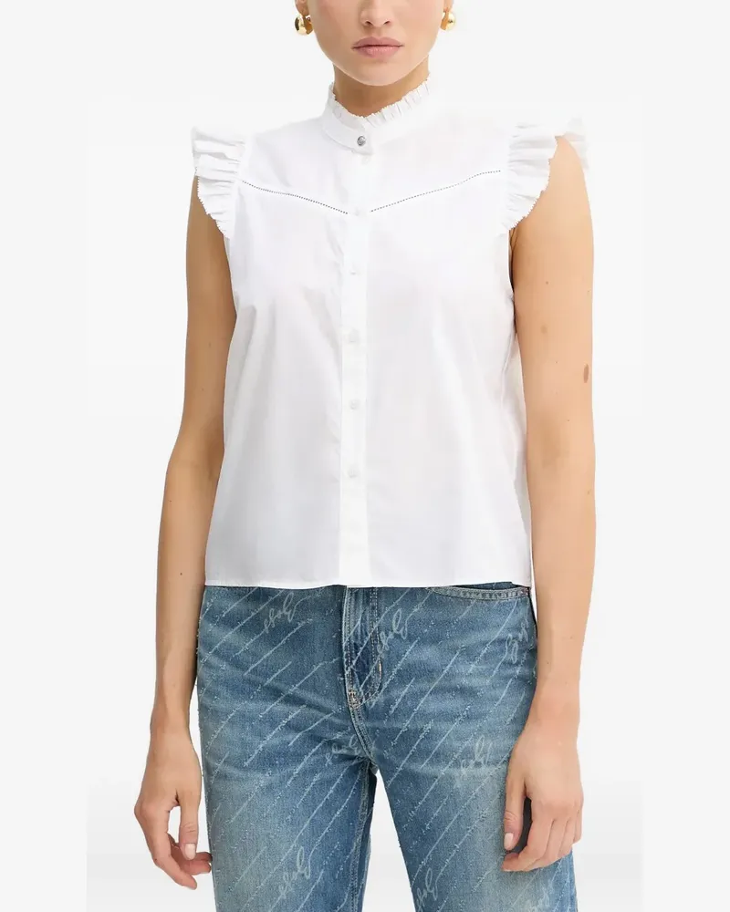HUGO BOSS Top mit Rüschen - Weiß Weiß