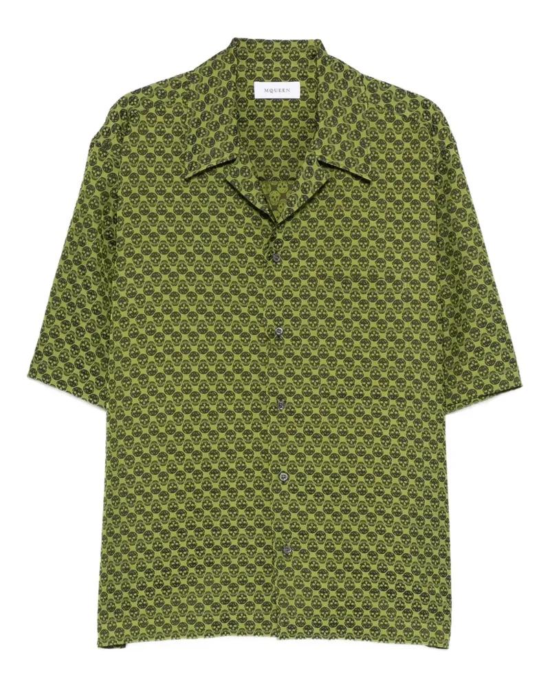 Alexander McQueen Hawaiihemd mit Totenkopf-Muster - Grün Grün