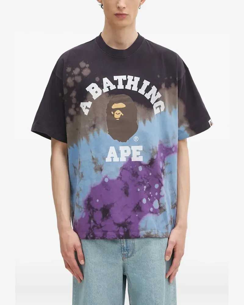 BAPE T-Shirt mit Batikmuster - Blau Blau