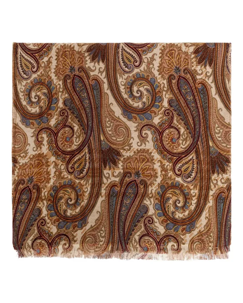 Etro Schal mit Paisley-Print und offenen Kanten - Nude Nude