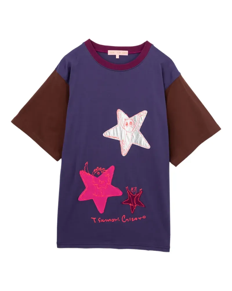 Tsumori Chisato T-Shirt im Patchwork-Look - Violett Violett