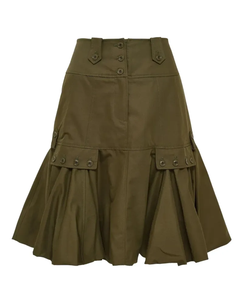 Rokh pleated-hem midi skirt - Grün Grün