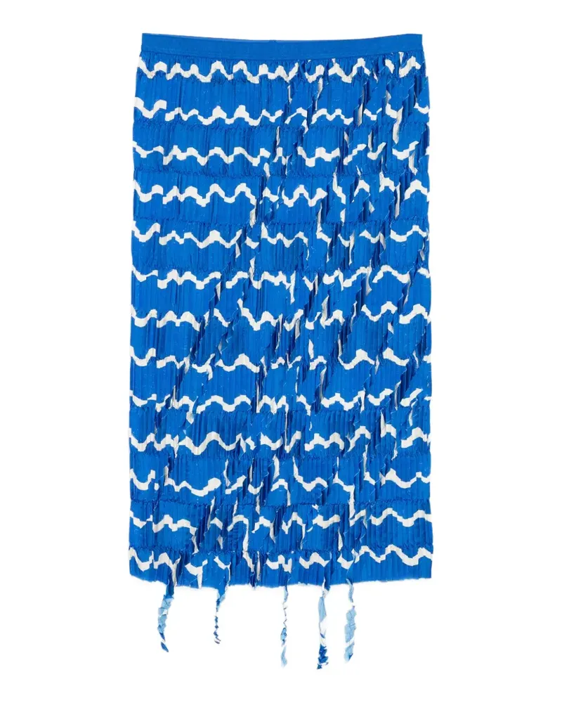 JNBY Faltenrock mit Fransen - Blau Blau