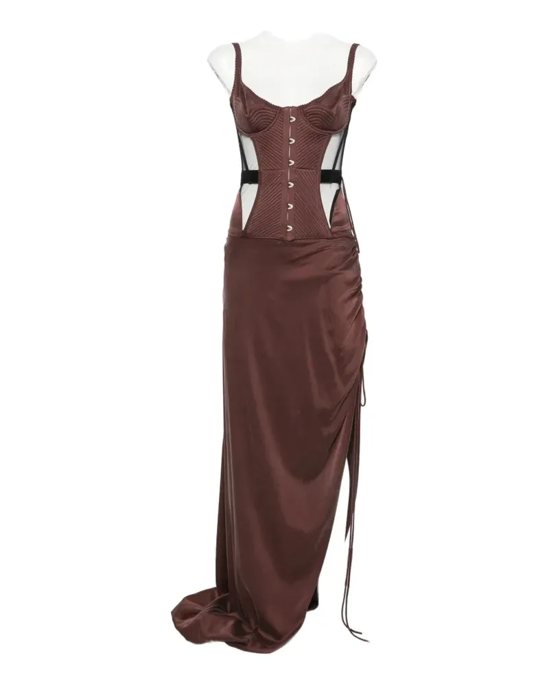Maria Lucia Hohan Maleena quilted corset maxi dress - Braun Braun