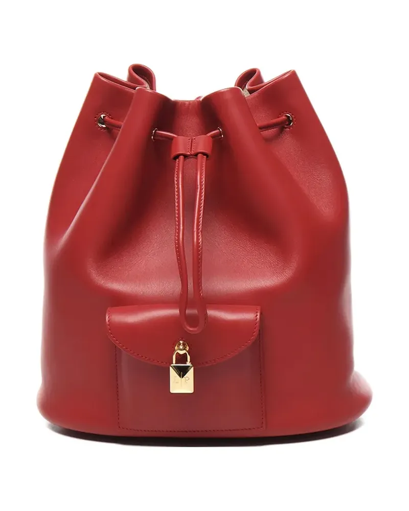 Loro Piana Rucksack aus Kalbsleder mit Kordelzug - Rot Rot