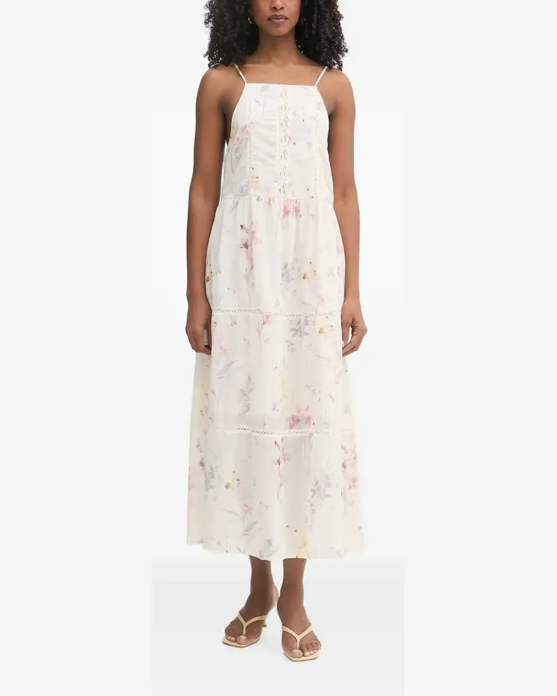 Fracomina floral-print tiered midi dress - Weiß Weiß