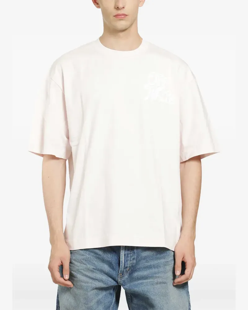 OFF-WHITE Kurzärmeliges T-Shirt mit Logo-Print - Rosa Rosa