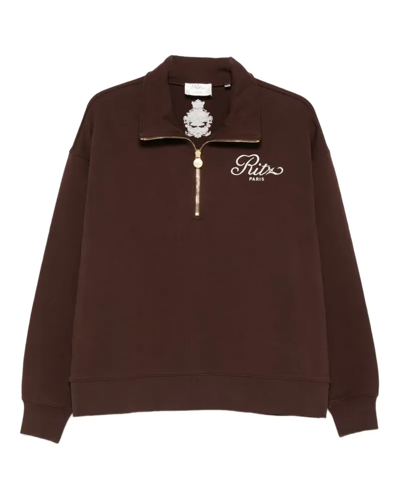 Frame Denim x Ritz Paris Sweatshirt mit kurzem Reißverschluss - Braun Braun