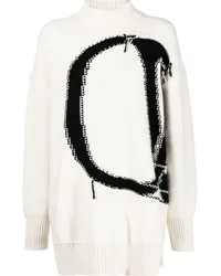 OFF-WHITE Pullover mit Intarsien-Logo Weiß