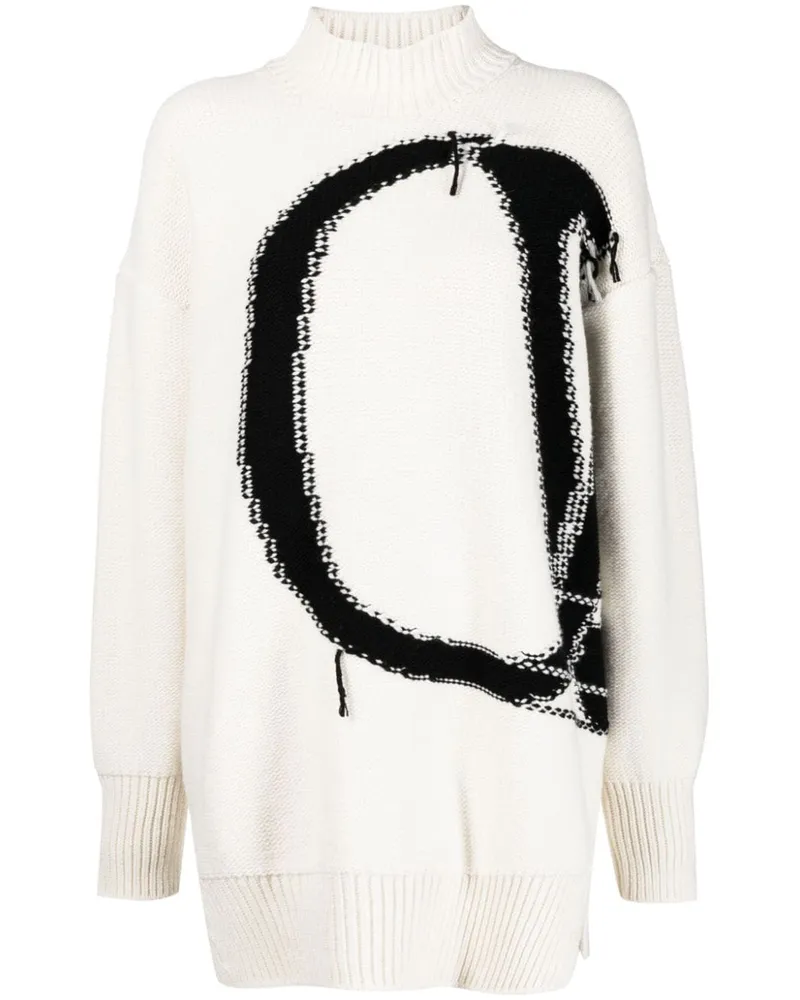 OFF-WHITE Pullover mit Intarsien-Logo - Weiß Weiß
