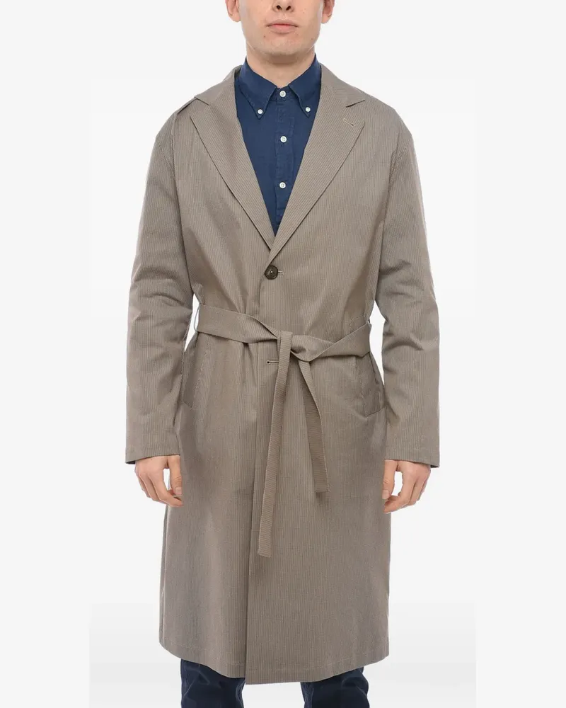 Hevò Cisternino herringbone-pattern trench coat - Nude Nude