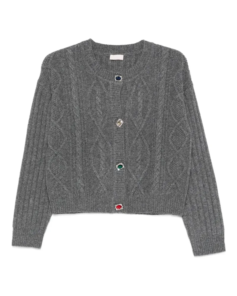 Liu Jo Cardigan mit Zopfmuster - Grau Grau
