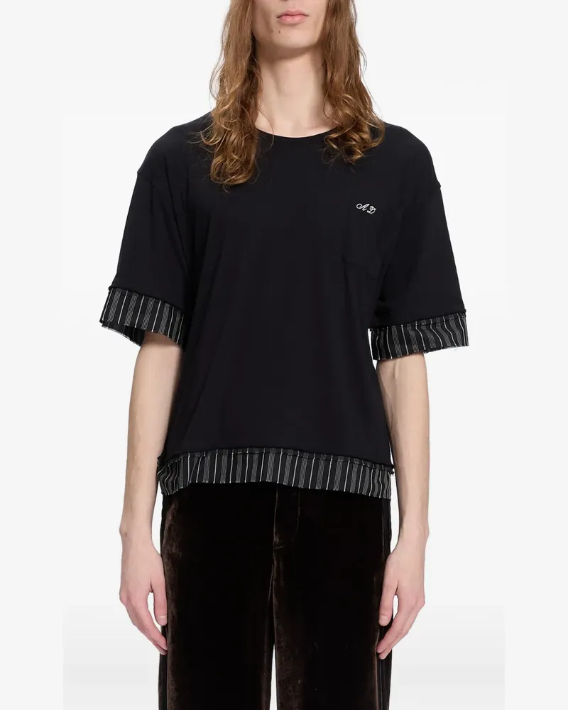 Ann Demeulemeester T-Shirt im Layering-Look - Schwarz Schwarz