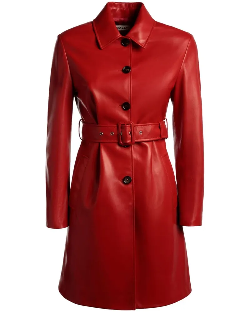 Bally Mantel aus strukturiertem Nappaleder - Rot Rot