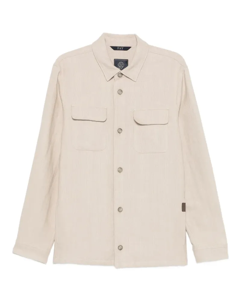 Fay buttoned pocket overshirt - Nude Nude