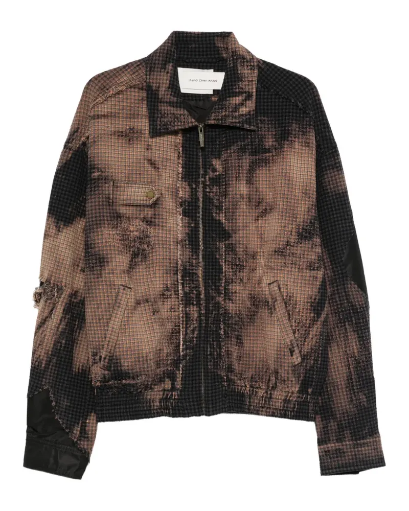 Feng Chen Wang tie-dye distressed jacket - Schwarz Schwarz