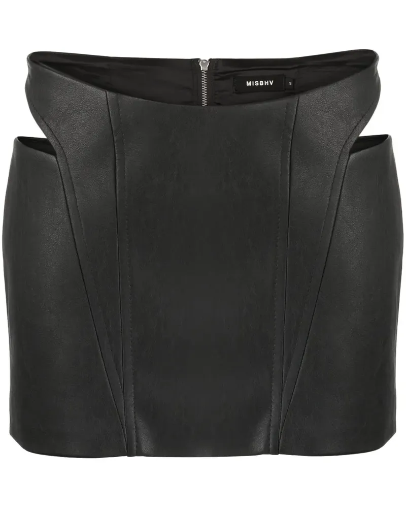 MISBHV Minirock aus Faux-Leder - Schwarz Schwarz