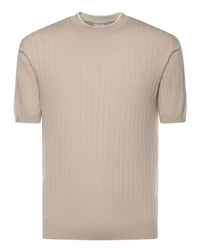 Eleventy Geripptes T-Shirt - Nude Nude