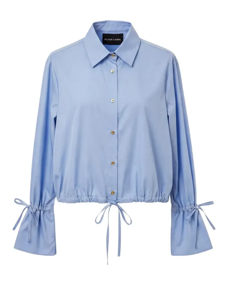Black Label drawstring-hem long-sleeve shirt - Blau Blau
