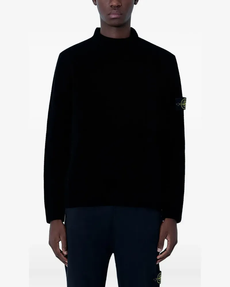Stone Island Pullover mit Signature-Patch - Schwarz Schwarz