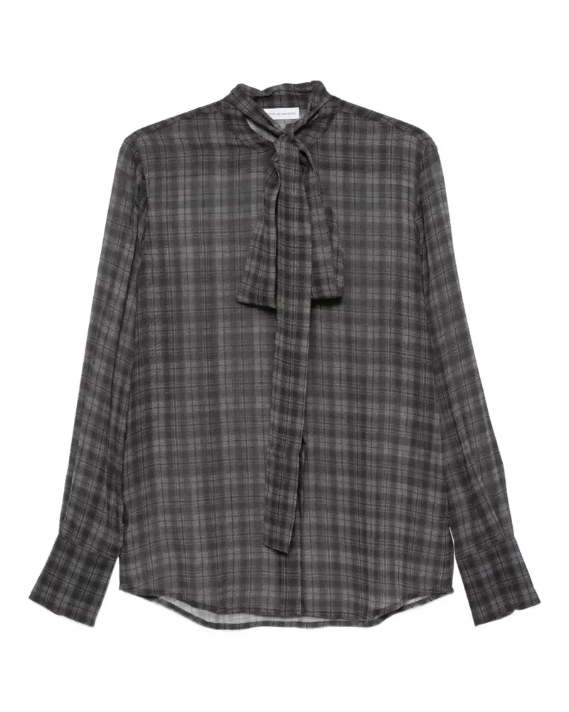7 for all mankind Kariertes Hemd mit Schleife - Grau Grau