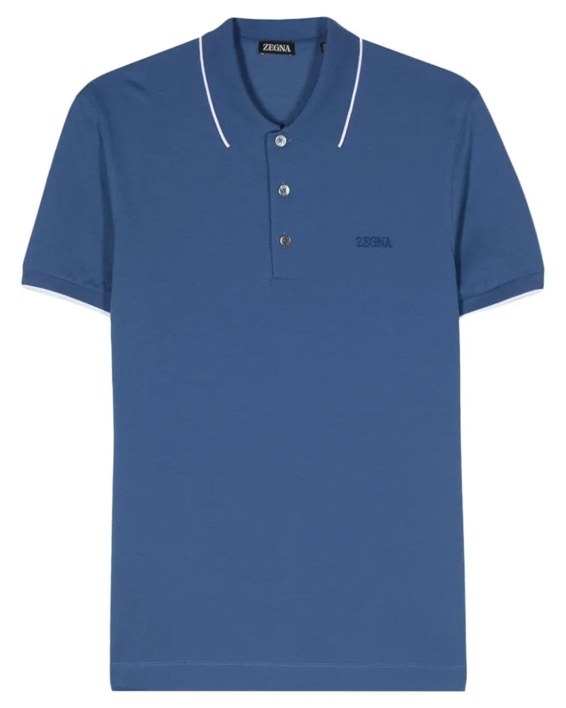 Ermenegildo Zegna Poloshirt mit Logo - Blau Blau