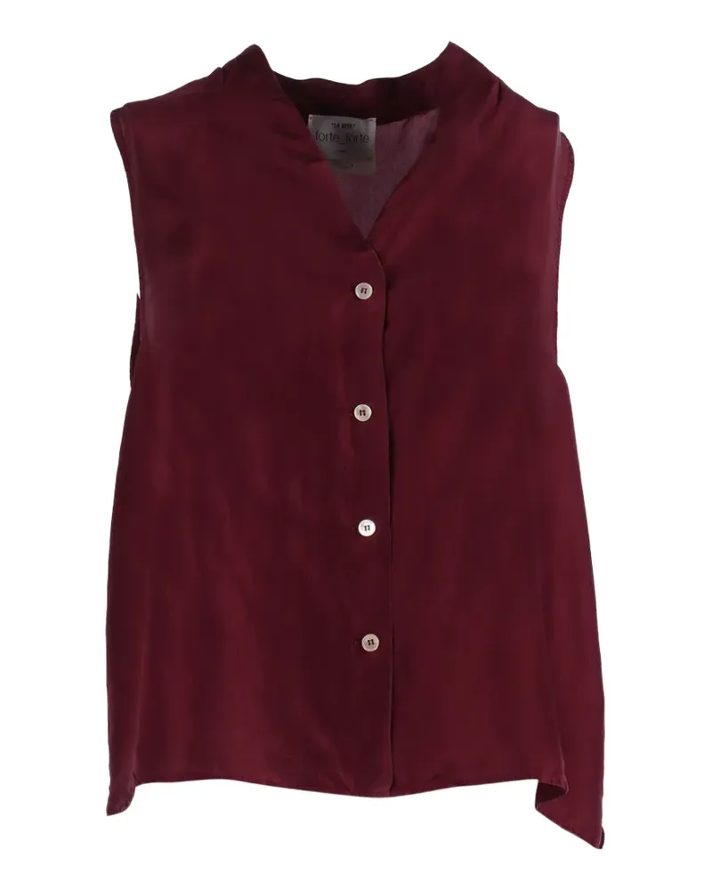 forte_forte silk habotai v-neck top - Rot Rot