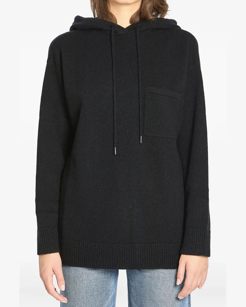 Max Mara Hoodie mit Logo-Patch - Schwarz Schwarz