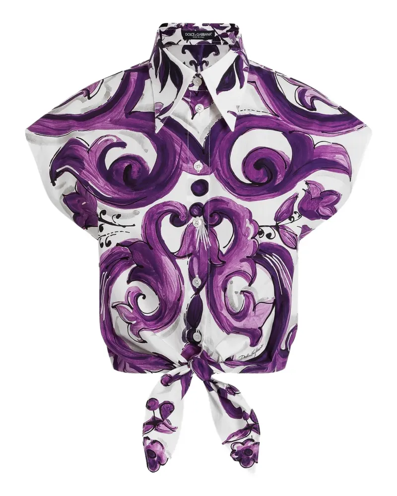 Dolce & Gabbana Hemd mit grafischem Print - Weiß Weiß