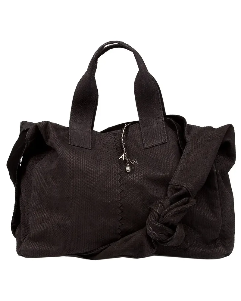 Alexa Wagner Handtasche aus Pythonleder - Schwarz Schwarz