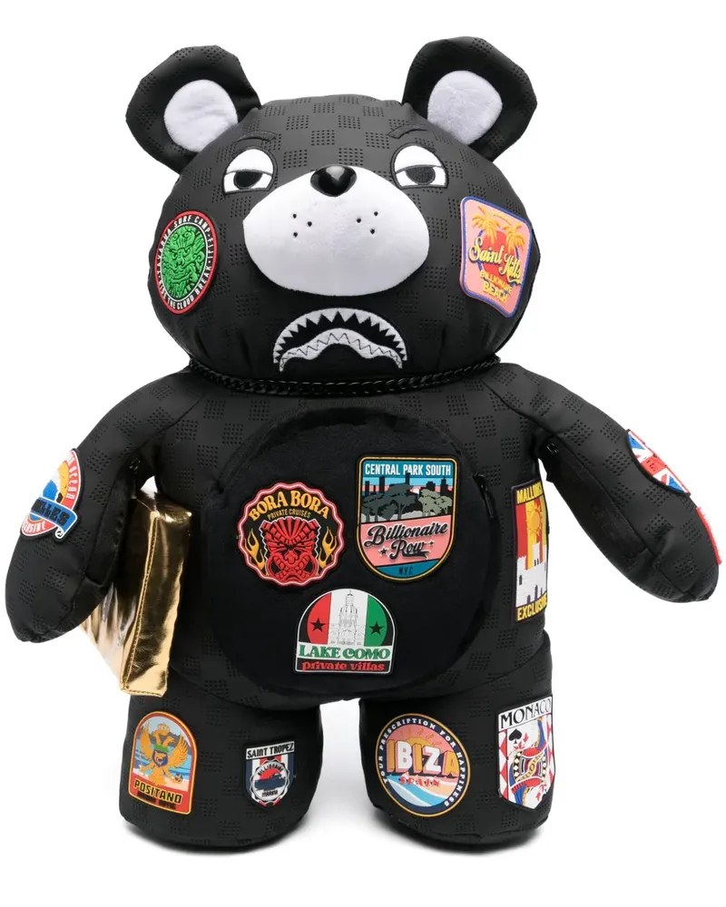 Sprayground Zaino Rucksack mit Teddy - Schwarz Schwarz