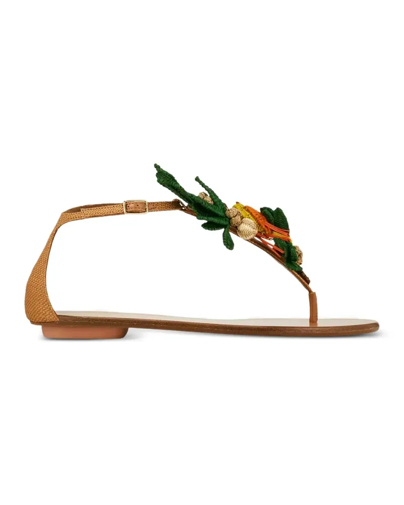 Aquazzura Birdsong embellished woven sandals - Grün Grün