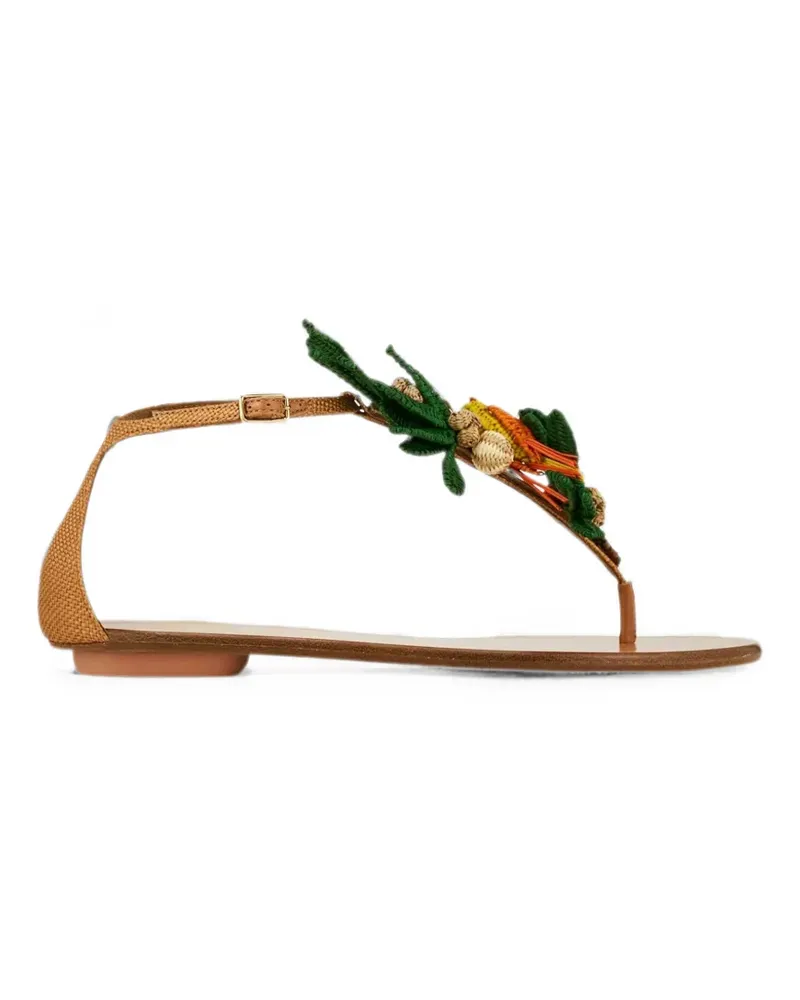 Aquazzura Birdsong embellished woven sandals - Grün Grün