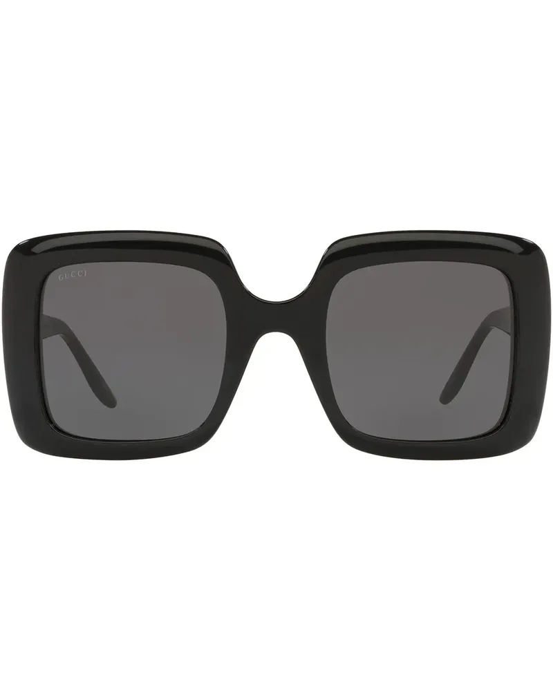 Gucci Eckige Oversized-Sonnenbrille - Schwarz Schwarz