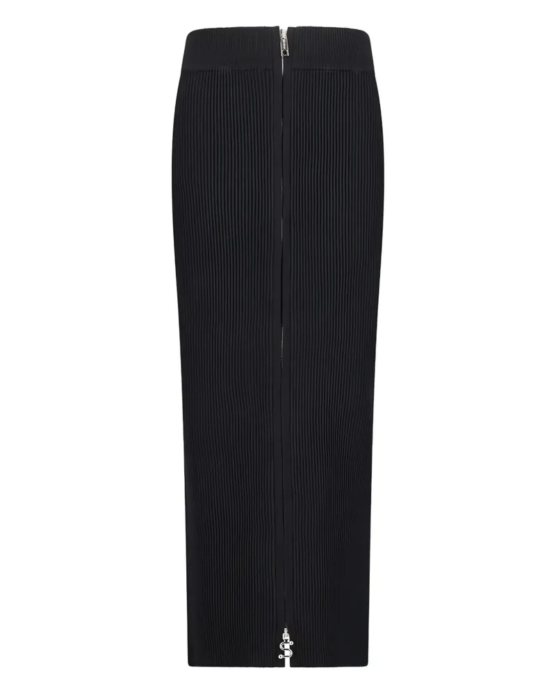 SPORTMAX Gerippter Maxirock - Schwarz Schwarz