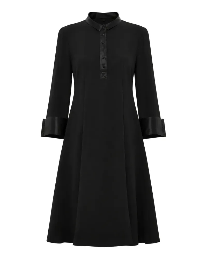 Balenciaga long-sleeved flared midi dress - Schwarz Schwarz