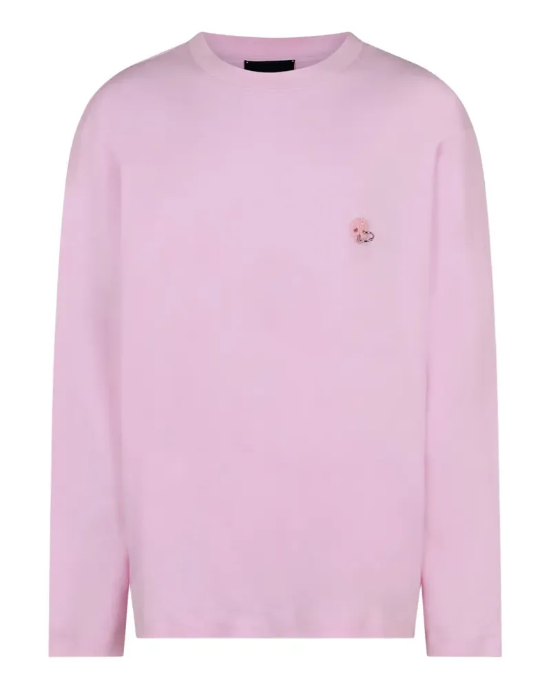John Richmond Langarmshirt mit Logo-Patch - Rosa Rosa