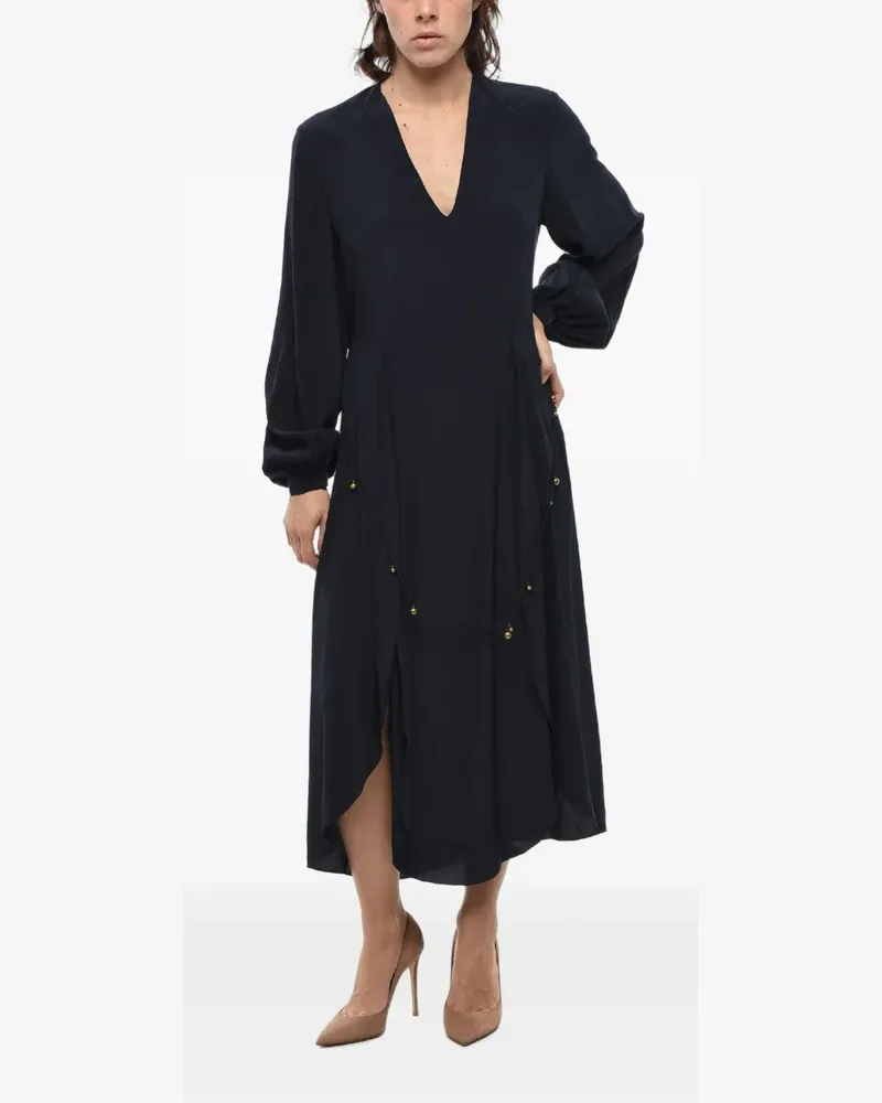 Stella McCartney maxi silk crepe-de-chine dress with long sleeves - Schwarz Schwarz