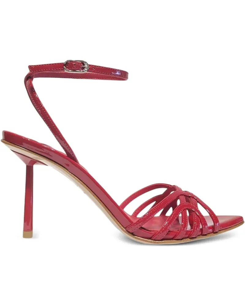 Le Silla Bella Sandalen aus Lackleder mit Knöchelriemen 80mm - Rot Rot