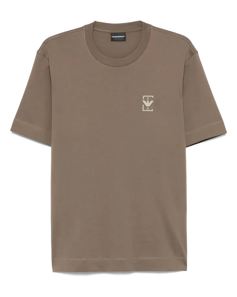 Emporio Armani T-Shirt mit Logo-Print - Braun Braun