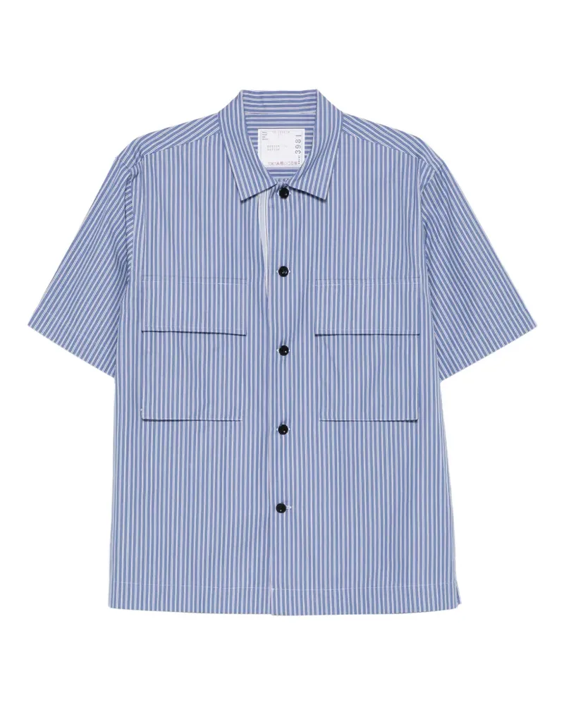 Sacai pocket striped shirt - Blau Blau