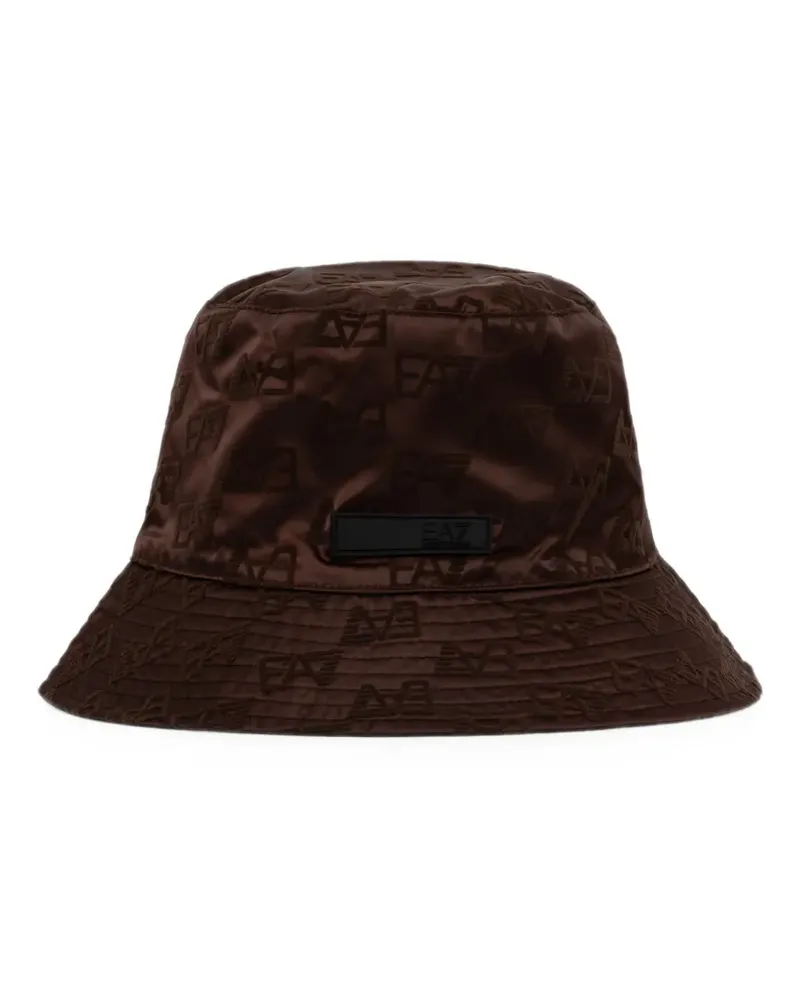EA7 Fischerhut mit Logo-Muster - Braun Braun